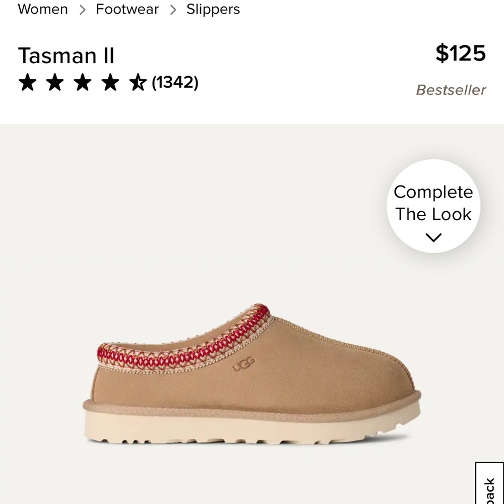 UGG Women's Tasman II Slippers in Tan and Red
